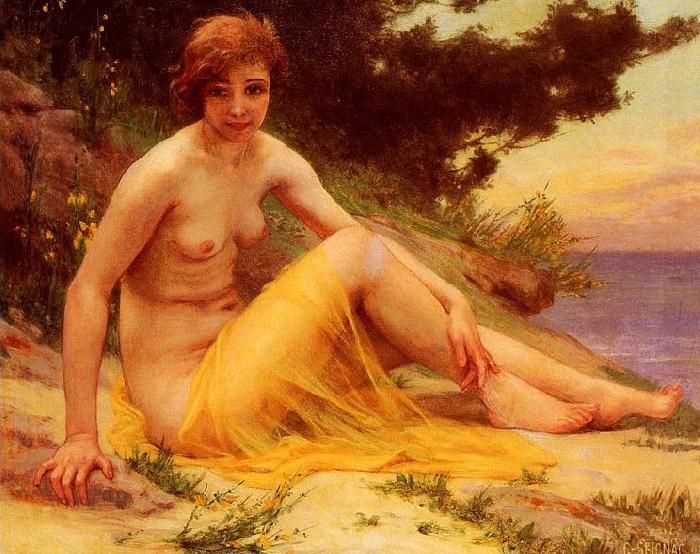 Guillaume Seignac Nude on the Beach oil painting image